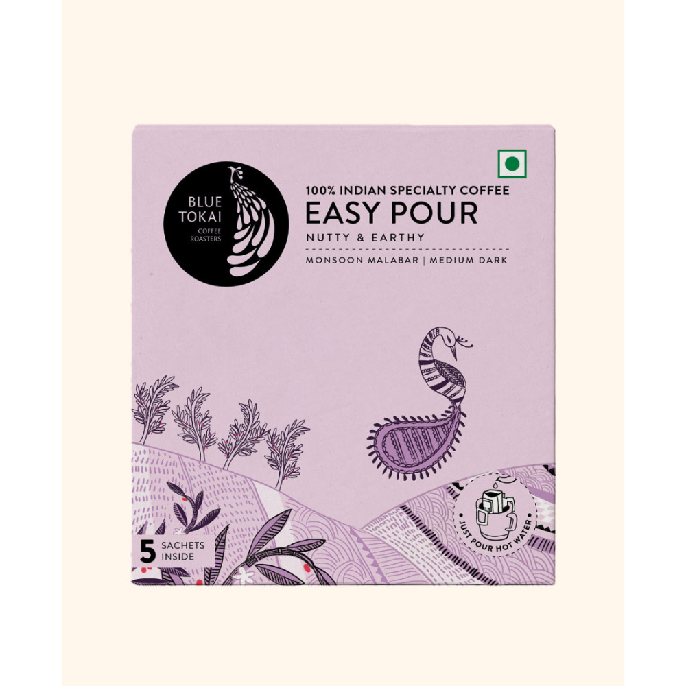 Blue Tokai Monsoon Malabar Medium-Dark Roast Easy Pour Sachets - Swadesiicart