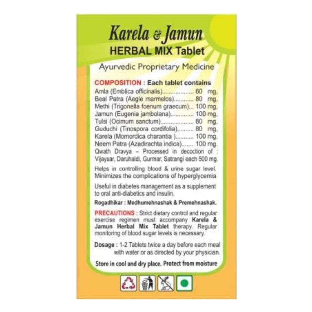Basic Ayurveda Karela & Jamun Herbal Mix Tablet - Swadesiicart