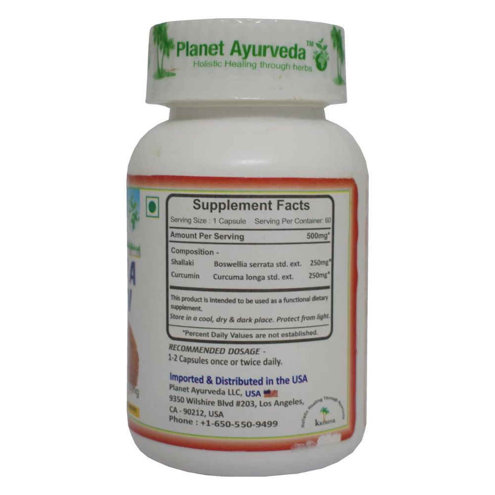 Planet Ayurveda Boswellia Curcumin Capsules - Swadesiicart