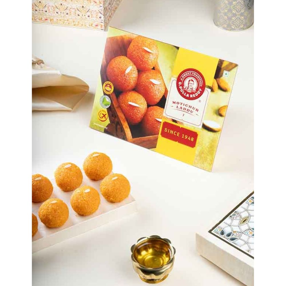 Pulla Reddy Motichoor Laddu / Motichoor Laddu | Indian Sweets Motichoor Ladoo with Pure Ghee By G Pulla Reddy Sweets - Swadesiicart