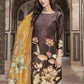 Jyoti Fashion Women's Brown Velvet Floral Digital Printed Kurta with Trouser & Dupatta | Swadesiicart