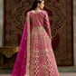 Anaita Rani Pink Embroidered Net Stitched Anarkali Suit