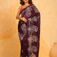Vamsee Suhanisha Wine Korean Shimmer Silk Saree - Swadesiicart