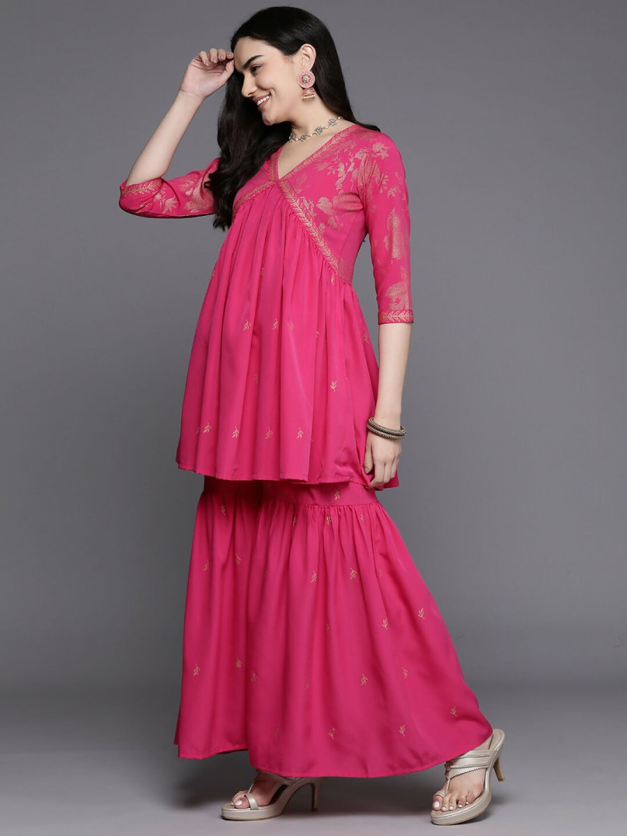 Ahalyaa Women's Traditional Wear Co-ods - Pink - Swadesiicart