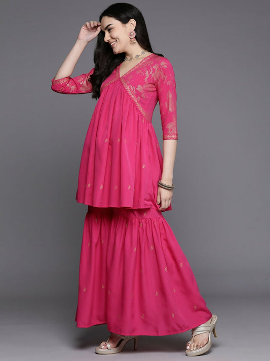 Ahalyaa Women's Traditional Wear Co-ods - Pink - Swadesiicart