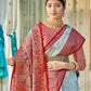 Shree Shyam Fashion Linen Cotton Sky Blue Saree