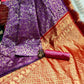 DEIANA'S Beautiful Designer Golden zari Soft Lichi Silk Saree - Purple - Swadesiicart