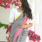 Beatitude Grey Cotton Handloom Saree