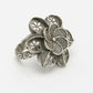 NVR Women's Silver-Toned Floral Shape Adjustable Finger Ring | Swadesiicart