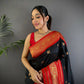 Joban Fashion Banarasi Black Woven Soft Silk Saree | Swadesiicart