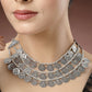 NVR Women's 3 Layered Artificial Beads German Silver Oxidised Necklace | Swadesiicart