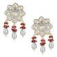 Diamond & Semi Precious Stone Earrings- Ruby Raang | Swadesiicart