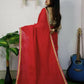 Exclusive Collection Beautiful Khadi Cotton Handloom Saree With Beautiful Zari Border - Red - Swadesiicart
