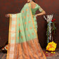 Lorenvalley Fashion Seagreen Cotton with Woven Design Zari Weaving Saree - Swadesiicart