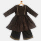 Ahalyaa Black Color Crepe Printed kids Kurta Palazzo Set For Girls | Swadesiicart