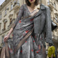 Lovely Dark Grey Polly Brasso Designer Saree - Emponline | Swadesiicart