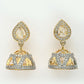NVR Wome's Gold-Polished AD- Studded Jhumki Earrings | Swadesiicart