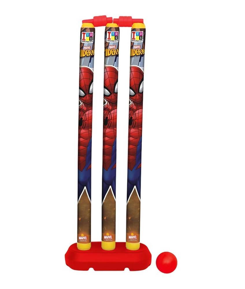 Manaki Enterprise Plastic Spiderman Cricket Kit (Multicolour) - Swadesiicart