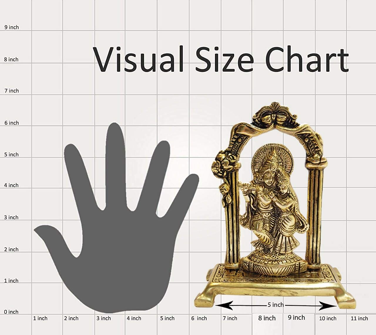 Collectible India Metal Gold-Polished Radha Krishna Idol - Swadesiicart