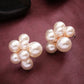 NVR Women's Gold Pearl Gold-Polished Circular Studs Earring | Swadesiicart