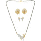 AanyaCentric Gold-Polished Mangalsutra with Pendant, 2 Pair Earrings