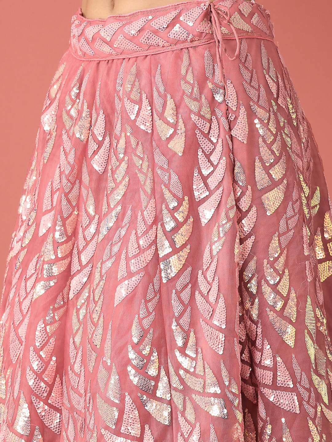 House of Panchhi CORAL Net Sequinse Work Lehenga & Blouse, Dupatta | Swadesiicart
