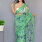 Vamsee Man Mohini Pista Green Organza Saree - Swadesiicart