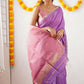 DEIANA'S Beautiful Designer Golden zari Soft Cotton Saree - Lavender - Swadesiicart