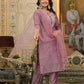 Partywear Designer Rose gold Cotton Silk Stitched Suit With Dupatta - Tanisha | Swadesiicart