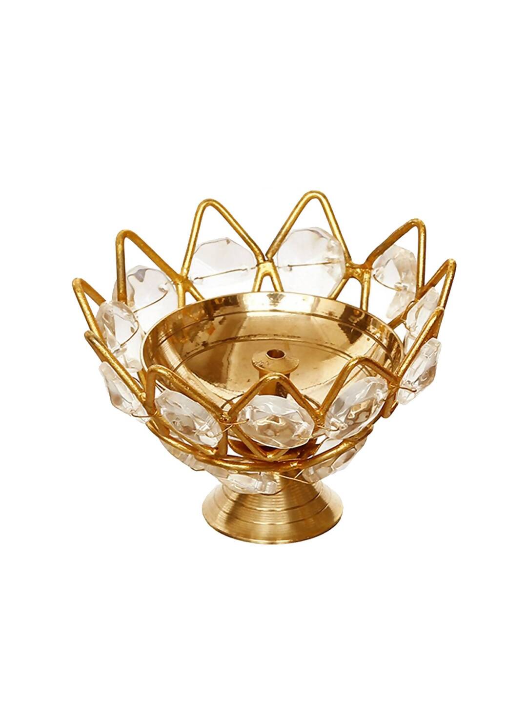 eCraftIndia Lotus Shape Crystal Diya | Swadesiicart