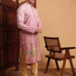 Pink Cotton Printed Chikankari Embroidery Work Kurta - Mahotsav | Swadesiicart