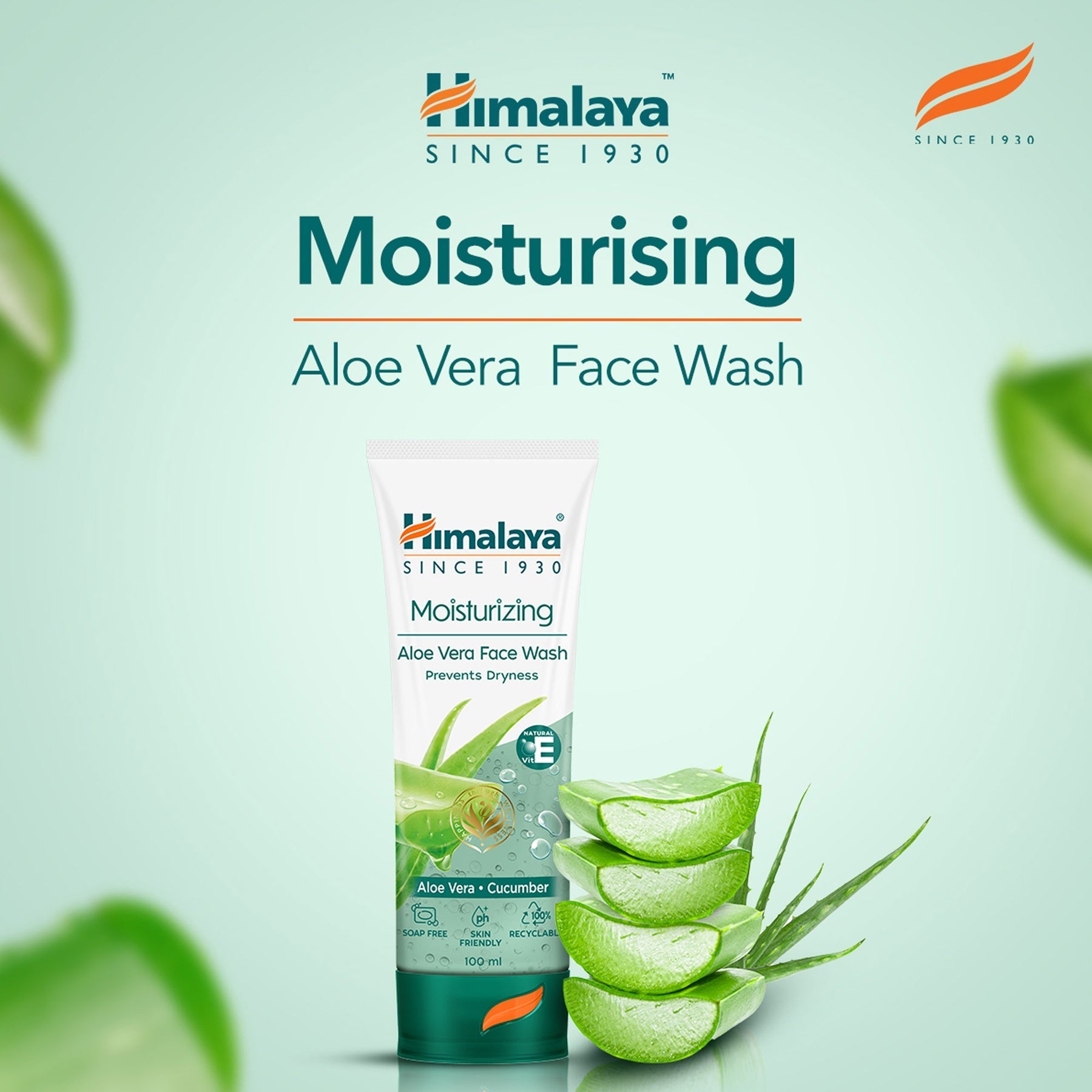 Himalaya Moisturizing Aloe Vera Face Wash | Gentle Hydrating Cleanser for Dry & Normal Skin - Swadesiicart