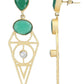 Joban Fashion Women Green Stone Matte Gold Earrings | Swadesiicart