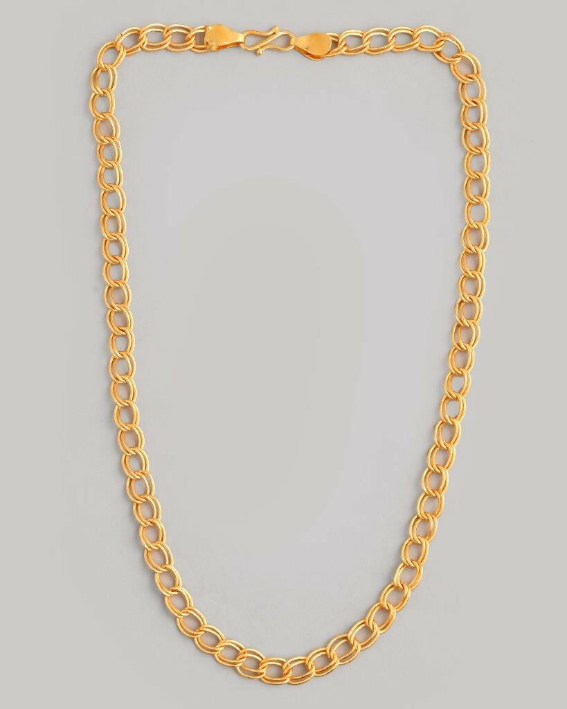 VOJ Gold-Polished Designer Circular Chain For Men | Swadesiicart