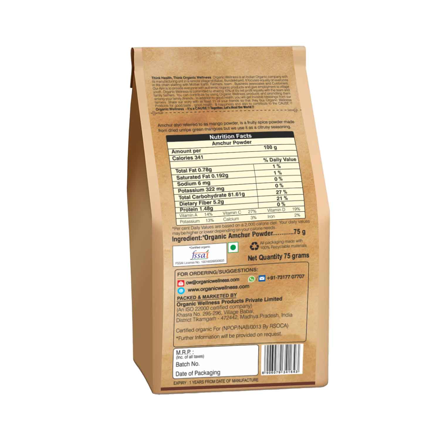 Organic Wellness Amchur Powder - Swadesiicart