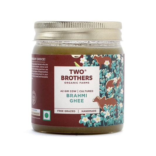 Two Brothers Organic Farms Brahmi Ghee | A2 Gir Cow Ghee (Brahmi) | Cultured Cow Desi Ghee | Curd-Churned Bilona Ghee | Pure, Natural, And Healthy | Swadesiicart