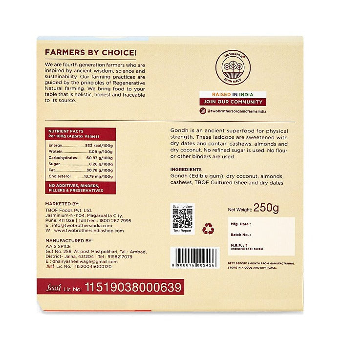 Two Brothers Organic Farms Gondh Laddoo | Swadesiicart