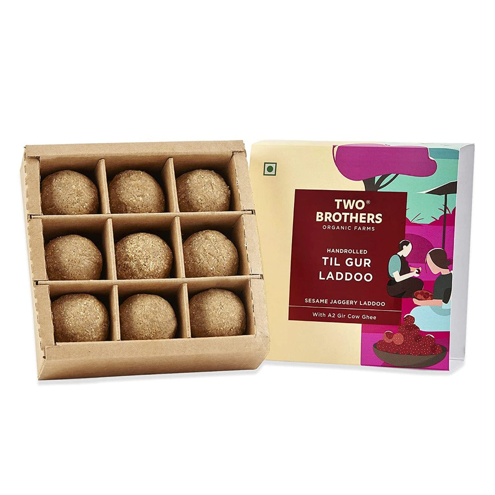 Two Brothers Organic Farms Handrolled Til Gur Laddoo | Swadesiicart
