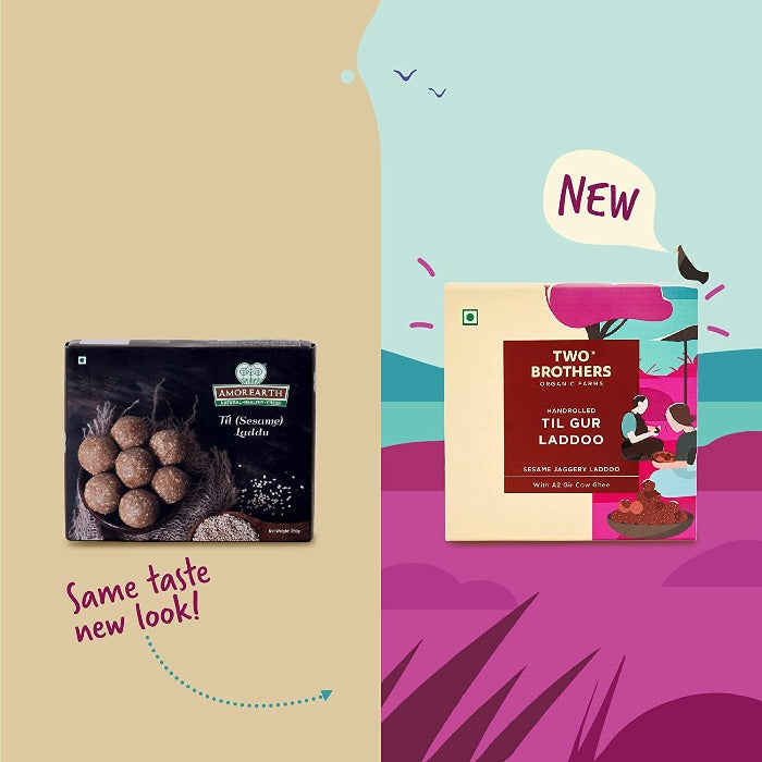 Two Brothers Organic Farms Handrolled Til Gur Laddoo | Swadesiicart