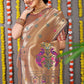 Anaita Green Woven Design Pure Silk Banarasi Saree With Blouse