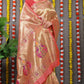 Anaita Orange Woven Design Pure Silk Banarasi Saree With Blouse