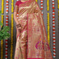 Anaita Pink Woven Design Pure Silk Banarasi Saree With Blouse