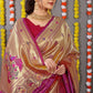 Anaita Purple Woven Design Pure Silk Banarasi Saree With Blouse
