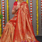 Anaita Red Woven Design Pure Silk Banarasi Saree With Blouse