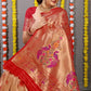 Anaita Red Woven Design Pure Silk Banarasi Saree With Blouse