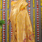 Anaita Yellow Woven Design Pure Silk Banarasi Saree With Blouse