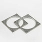 NVR Women's Set of 2 Silver-Toned Oxidized Square Shaped Bangles - Swadesiicart
