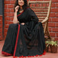 Very Much Indian Pure Cotton Handloom Saree With Intricate Border - Black | Swadesiicart