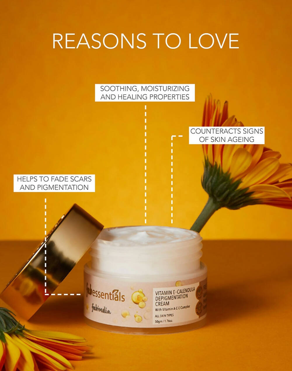 Fabessentials Vitamin E Calendula Depigmentation Cream - Swadesiicart
