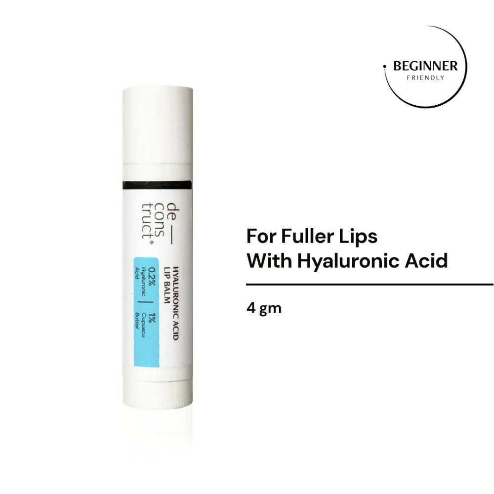 Deconstruct Hyaluronic Acid Lip Balm With 1% Cupuacu Butter - For Fuller lips, Dry Lips, Reduces Flakiness - Swadesiicart